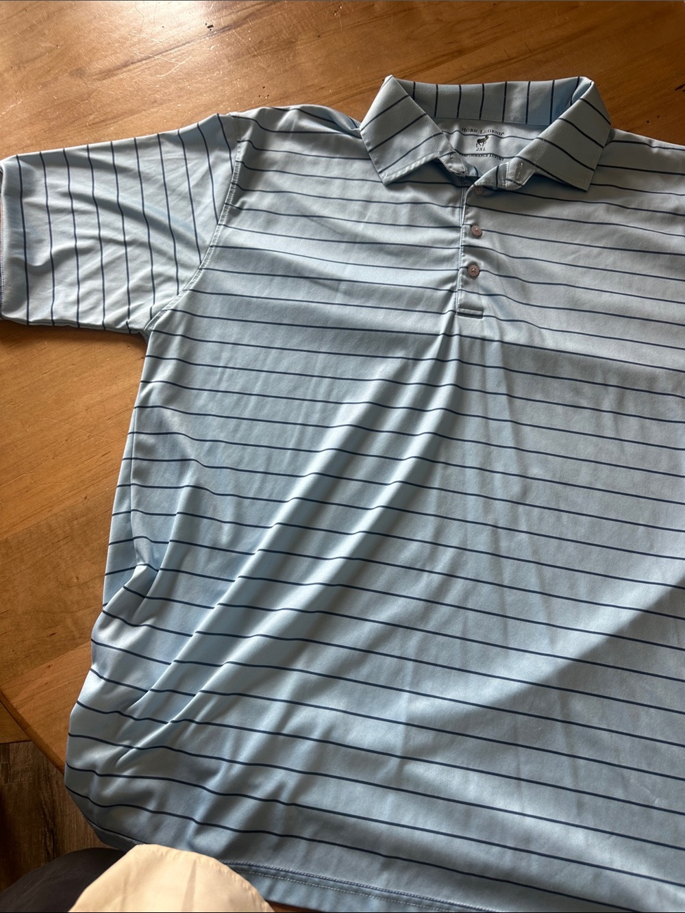 Men's Light Blue Striped Polo Shirt